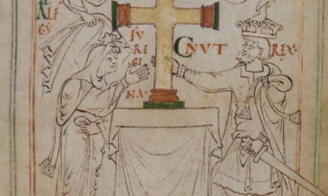 SKLMB Cnut offering a cross to Winchester